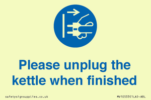 Please unplug the kettle when finished